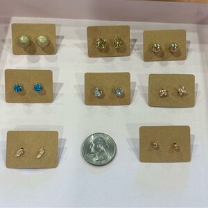Elegant Gold Stud Earrings Set 2